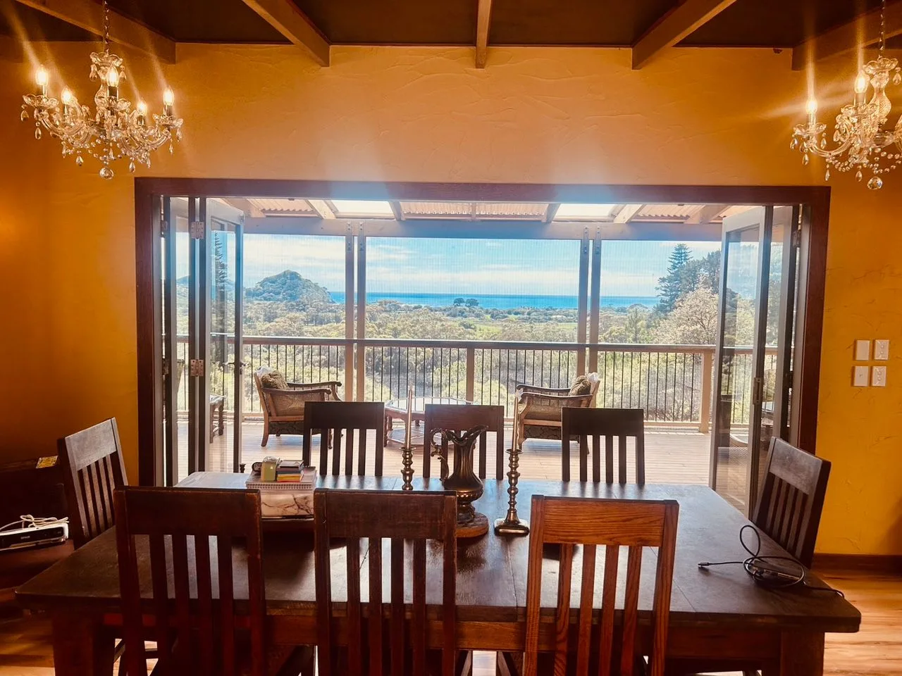 The Boardroom at Mason Canyon — heated meeting space with ocean views, Great Barrier Island